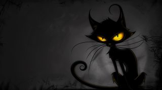 Cartoon Black Cat Pictures: Stylish HD Wallpaper