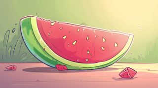 Cartoon Watermelon Slice: Free HD Wallpaper for Desktop