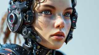 Stunning Stock Photos: Female Cyborg 3D Model Backgrounds