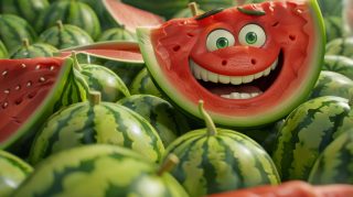 Creative Watermelon Cartoon Character HD Wallpapers for Free