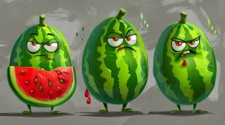 Bright and Colorful Watermelon Character Wallpaper for PC