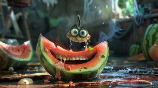 Free 4K Watermelon Character Digital Background Images