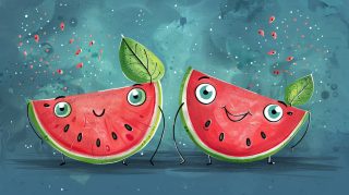 AI Wallpaper Collection: Cute Watermelon Images for PCs