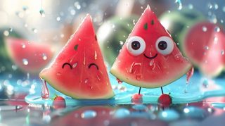 AI Wallpaper: Watermelon Cartoon Designed for Your PC